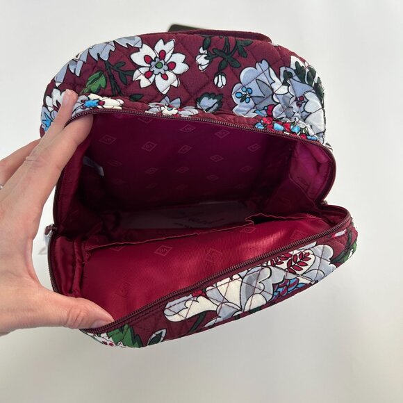 NWT Vera Bradley Iconic Leighton Backpack In Bordeaux Blooms NEW - Picture 9 of 11